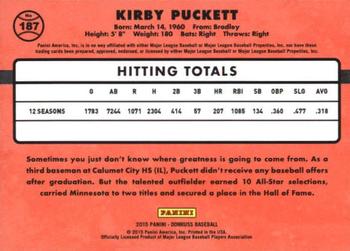 2015 Donruss #187 Kirby Puckett Back