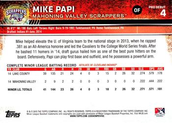 2015 Topps Pro Debut #4 Mike Papi Back