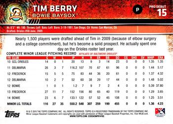 2015 Topps Pro Debut #15 Tim Berry Back