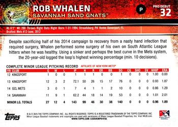 2015 Topps Pro Debut #32 Rob Whalen Back