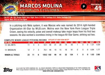 2015 Topps Pro Debut #49 Marcos Molina Back
