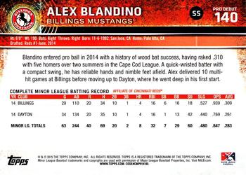 2015 Topps Pro Debut #140 Alex Blandino Back