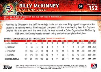 2015 Topps Pro Debut #152 Billy McKinney Back