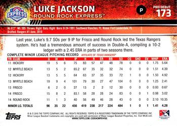 2015 Topps Pro Debut #173 Luke Jackson Back