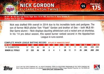 2015 Topps Pro Debut #175 Nick Gordon Back
