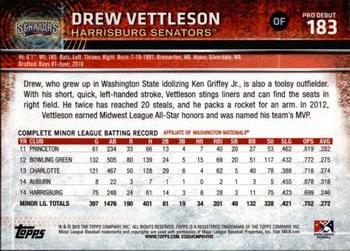 2015 Topps Pro Debut #183 Drew Vettleson Back
