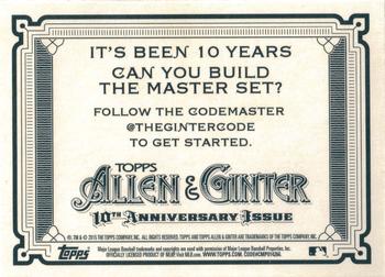 2015 Topps Allen & Ginter #NNO Ginter Code Promo Card Back