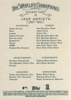 2015 Topps Allen & Ginter #76 Jake Arrieta Back