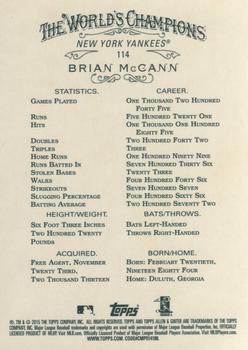 2015 Topps Allen & Ginter #114 Brian McCann Back