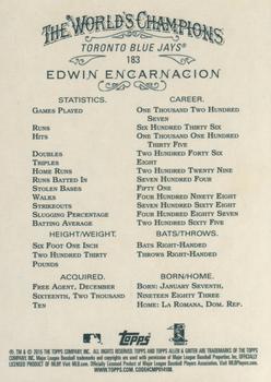 2015 Topps Allen & Ginter #183 Edwin Encarnacion Back
