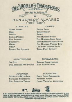 2015 Topps Allen & Ginter #231 Henderson Alvarez Back