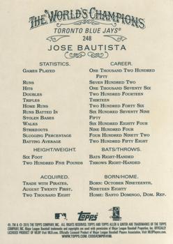 2015 Topps Allen & Ginter #248 Jose Bautista Back