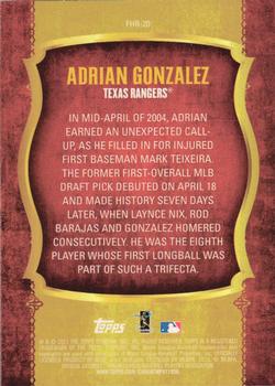 2015 Topps - First Home Run (Series One) #FHR-20 Adrian Gonzalez Back