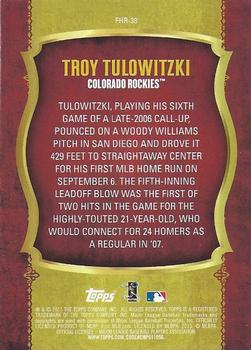 2015 Topps - First Home Run (Series One) #FHR-38 Troy Tulowitzki Back