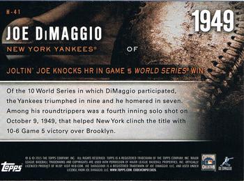 2015 Topps - Highlight of the Year #H-41 Joe DiMaggio Back
