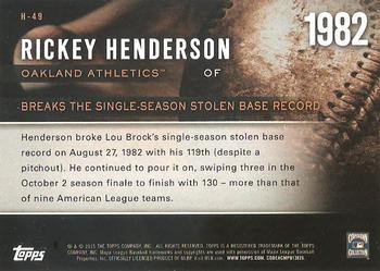 2015 Topps - Highlight of the Year #H-49 Rickey Henderson Back