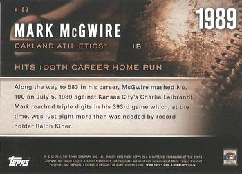 2015 Topps - Highlight of the Year #H-53 Mark McGwire Back