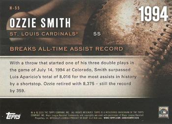 2015 Topps - Highlight of the Year #H-55 Ozzie Smith Back