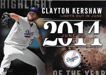 2015 Topps - Highlight of the Year #H-60 Clayton Kershaw Front