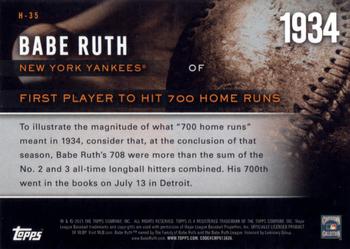 2015 Topps - Highlight of the Year #H-35 Babe Ruth Back