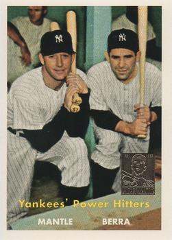 1997 Topps - Mickey Mantle Commemorative Reprints #23 Yankees' Power Hitters (Mickey Mantle / Yogi Berra) Front