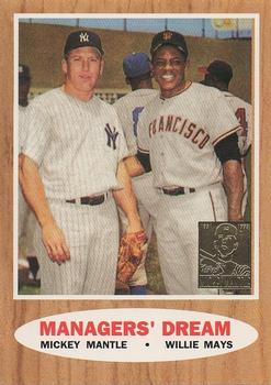 1997 Topps - Mickey Mantle Commemorative Reprints #33 Managers' Dream (Mickey Mantle / Willie Mays) Front