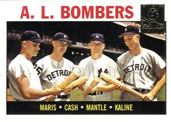 1997 Topps - Mickey Mantle Commemorative Reprints #36 A.L. Bombers (Roger Maris / Norm Cash / Mickey Mantle / Al Kaline) Front