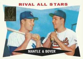 1997 Topps - Mickey Mantle Commemorative Reprints #28 Rival All Stars (Mickey Mantle / Ken Boyer) Front