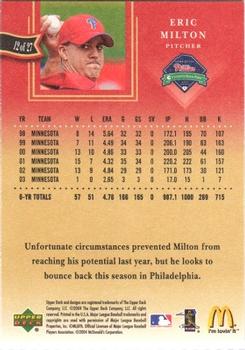 2004 Upper Deck McDonald's Philadelphia Phillies #12 Eric Milton Back