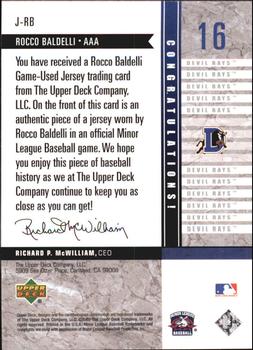 2002 Upper Deck Minor League - Game Jerseys #J-RB Rocco Baldelli Back