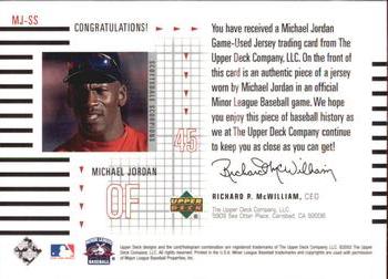 2002 Upper Deck Minor League - MJ Flashbacks #MJ-SS Michael Jordan Back
