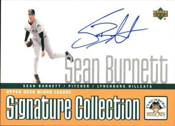 2002 Upper Deck Minor League - Signature Collection #SB Sean Burnett Front