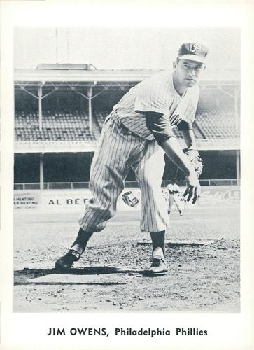 1960 Jay Publishing Philadelphia Phillies Set A #NNO Jim Owens Front