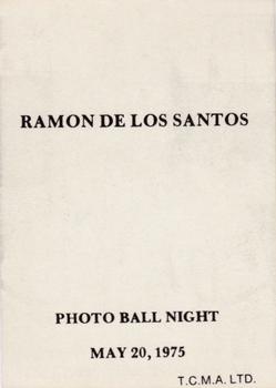 1975 TCMA Iowa Oaks #NNO Ramon de los Santos Back