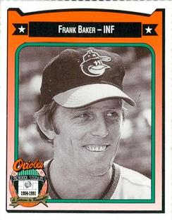 1991 Crown/Coca-Cola Baltimore Orioles #17 Frank Baker Front