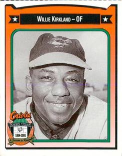 1991 Crown/Coca-Cola Baltimore Orioles #240 Willie Kirkland Front