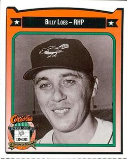 1991 Crown/Coca-Cola Baltimore Orioles #265 Billy Loes Front