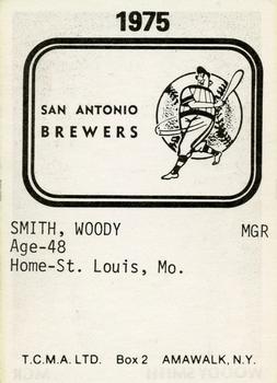 1975 TCMA San Antonio Brewers #NNO Woody Smith Back