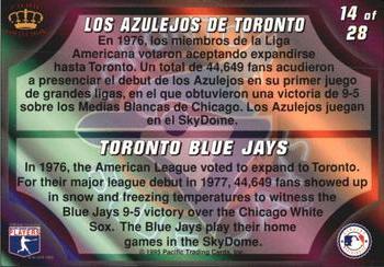 1995 Pacific Prism - Team Logos #14 Toronto Blue Jays Back