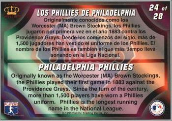 1995 Pacific Prism - Team Logos #24 Philadelphia Phillies Back