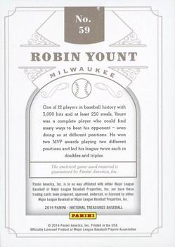 2014 Panini National Treasures - Bat Knobs #59 Robin Yount Back