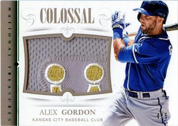 2014 Panini National Treasures - Colossal Materials Prime Team Patch #41 Alex Gordon Front