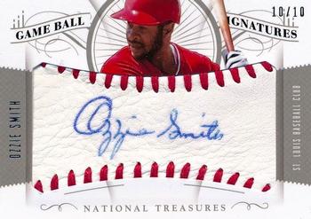 2014 Panini National Treasures - Game Ball Signatures #78 Ozzie Smith Front