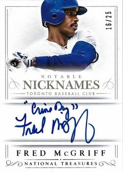 2014 Panini National Treasures - Notable Nicknames Autographs #58 Fred McGriff Front