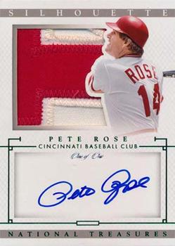 2014 Panini National Treasures - Silhouette Autographs Green #44 Pete Rose Front