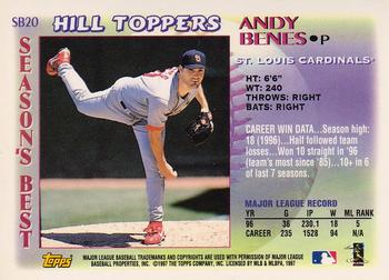 1997 Topps - Season's Best #SB20 Andy Benes Back