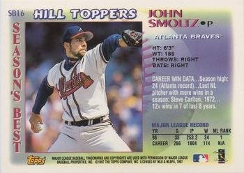 1997 Topps - Season's Best #SB16 John Smoltz Back