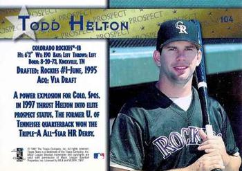 1997 Topps Stars #104 Todd Helton Back