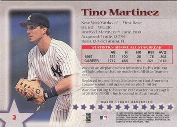 1997 Topps Stars #2 Tino Martinez Back