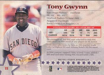 1997 Topps Stars #11 Tony Gwynn Back